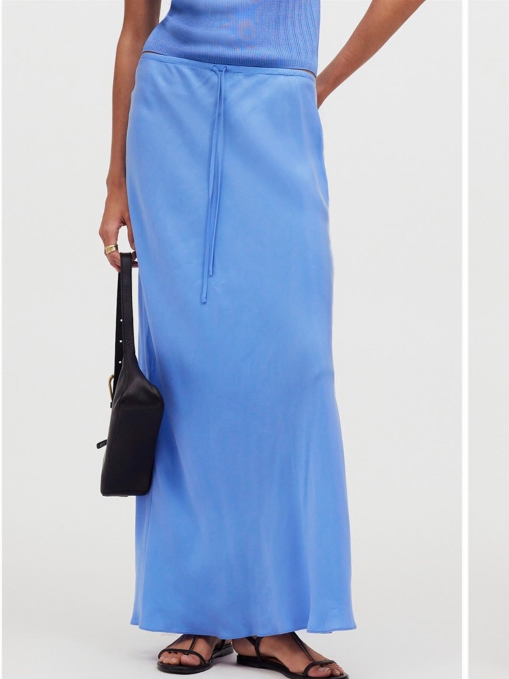 Madewell Pull On Maxi Skirt in Celeste Blue